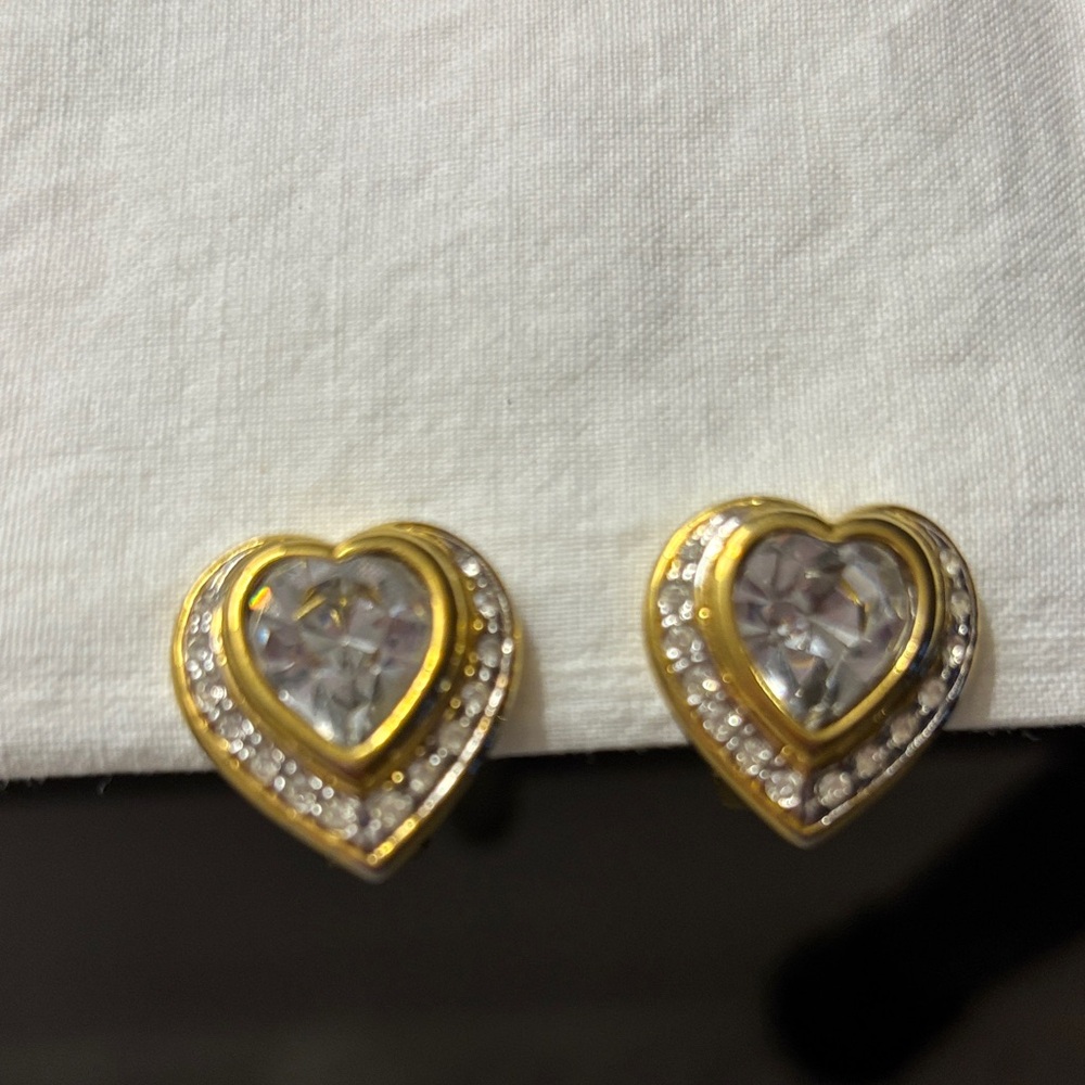 Gold Heart Stud Earrings